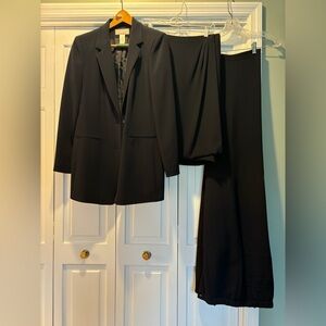 Chic Black Blazer with Skirt & Pants Set